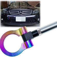 Xotic Tech Aluminum Sporty Racing Style Tow Hook Ring License Plate Front Bumper Mount for Mercedes-Benz C E S M GLA GLK (Red)