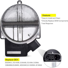 FAERSI Mass Air Flow Sensor Fits Chevy Silverado, Suburban 1500, 2500, Tahoe, GMC Yukon XL 1500, Sierra, Cadillac Escalade, ESV, EXT 5.3L, 6.0L, 4.8 and More - Replaces 25168491, AF10043, 25318411