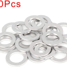 X AUTOHAUX 20pcs M14 Silver Tone Oil Drain Plug Gaskets Replacement for Honda 94109-14000