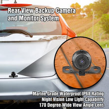 Pyle Backup Rear View Car Camera Screen Monitor System - Parking & Reverse Safety Distance Scale Lines, Waterproof, Night Vision, 170° View Angle, 7" LCD Video Color Display for Vehicles - (PLCM7700)