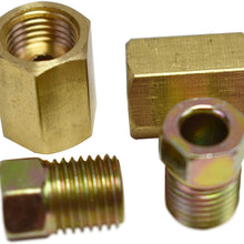 A-Team Performance 12 Piece 3/8 Inch-24 Threads Brake Line Fittings Assortment for 3/16 Inch Tube (4 Unions, 8 Nuts)
