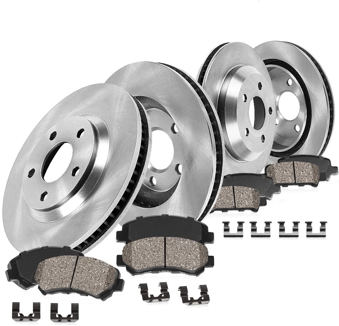 Callahan CRK02144 FRONT + REAR Premium OE 5 Lug Brake Rotors + Ceramic Pads + Hardware