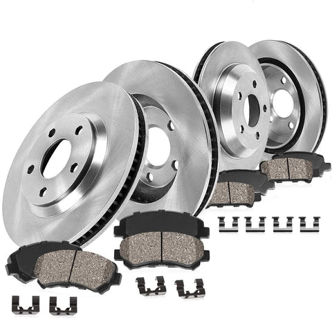 Callahan CRK02144 FRONT + REAR Premium OE 5 Lug Brake Rotors + Ceramic Pads + Hardware