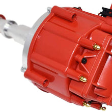 A-Team Performance HEI Complete Distributor 65,000-volt Coil Male Cap Compatible with AMC Jeep V8 290, 304, 343, 360 390 401 One Wire Installation, Red Cap