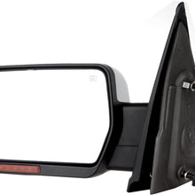 SCITOO Tow Mirrors Compatible with 2007-2014 for Ford F150 1997-1999 for Ford F-250 Towing Mirrors with Power Heated Left and Right Side Turn Signal Light Puddle Light with Chrome Housing