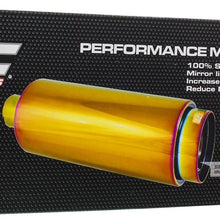 DC Sports EX-5022 Performance Bolt-On Resonated Exhaust Muffler with Clamps and Adapters for Universal Fitment on Most Cars, Sedans, and Trucks - Chameleon Anodized