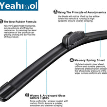 Windshield wiper blades, 26" + 19" Inch Bracketless Beam J U Hook Wiper Blades by YEAHMOL (set of 2)