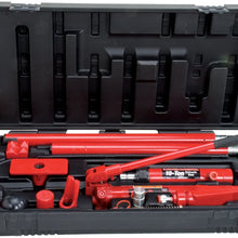 Porto-Power B65115 Black/Red Hydraulic Body Repair 19 Piece Kit - 10 Ton Capacity