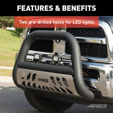 ARIES AL45-5005 Big Horn 4-Inch Black Aluminum Bull Bar, Select Dodge, Ram 1500