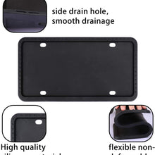 LivTee Black Silicone License Plate Frame, Universal American Auto License Plate Frame, Rust-Proof, Rattle-Proof, Weather-Proof(2pcs)