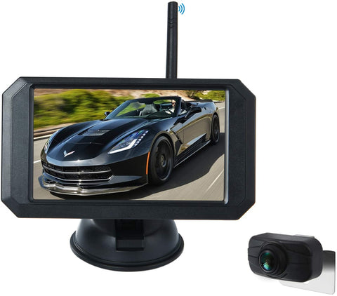 5 Inch HD Digital Wireless Backup Camera System IP68 Waterproof Color Monitor Kit for Trucks Cars Hitch Rear Stable 1080P