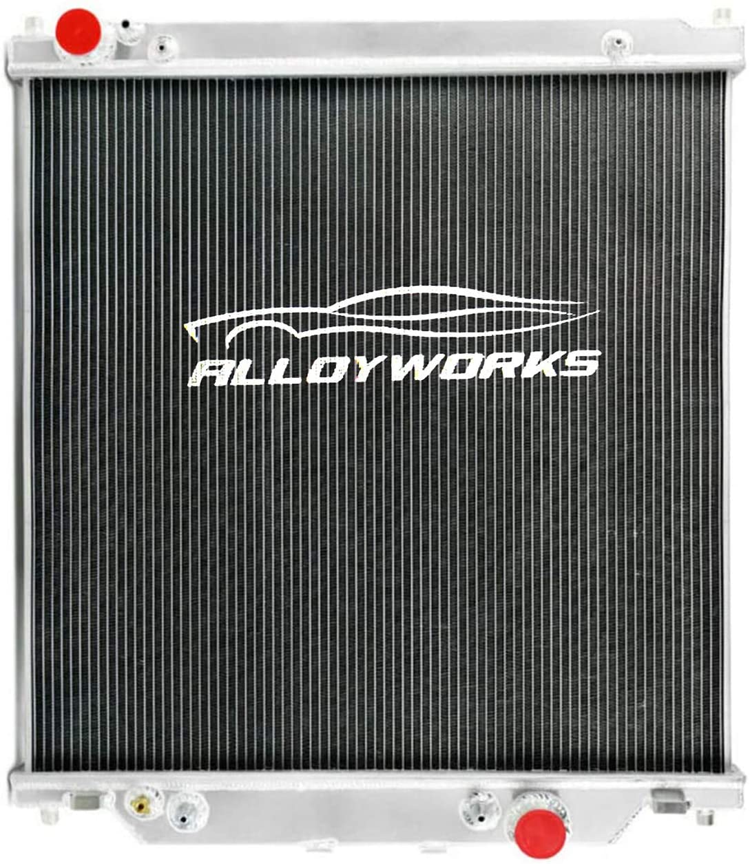 ALLOYWORKS Ford F-Series Radiator, 2 Row All Aluminum Radiator For 2003-2007 Ford F-Series 250/350/450/550/53 Turbo Diesel 6.0L Powerstrok