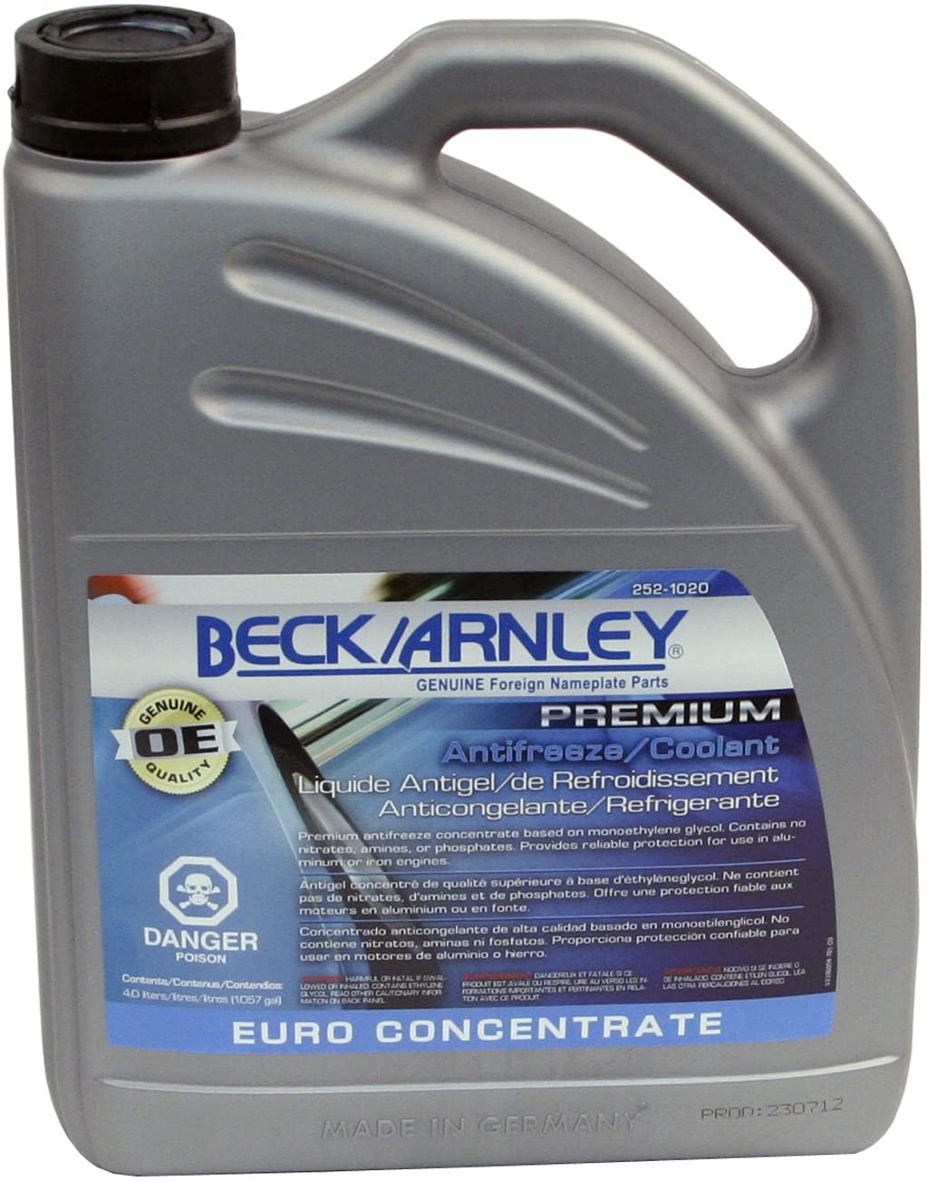 Beck/Arnley Premium Antifreeze/Coolant Euro Concentrate (252-1020)