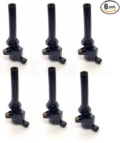 HICKS UF406 Ignition Coil Pack for 01-08 F-ord Escape Five Hundred Freestyle Taurus - Mazda Tribute - Mercury Mariner Montego Sable 3.0L V6 DG486 DG500 DG513 FD495 SP493 C1458 FD502,6Pcs