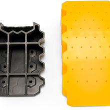 Camco 44423 RV Curved Leveler with Chock - Easy Drive-on Leveler Adds Up to 4" in Height