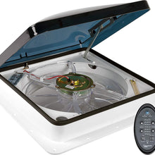 Fan-Tastic Vent RV Roof Vent with Thermostat and Rain Sensor, Manual and Automatic Speeds 12 Volt RV Vent Fan, Smoke Dome RV Vent Cover - Model 7350 - White
