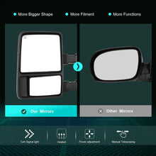SCITOO Towing Mirrors fit for Ford High Perfitmance Automotive Exterior Mirrors fit 1999-2007 F250 F350 F450 F550 Super Duty with Amber Turn Signal Power Adjusted Heated Manual Telescoping Features