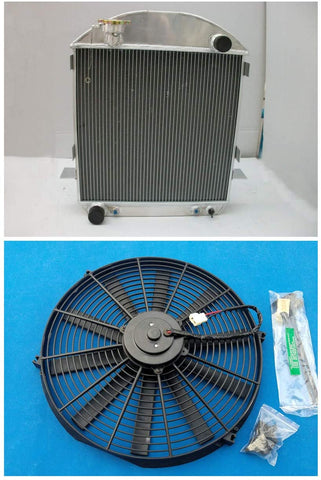 3 Row Aluminum Radiator +Fan for Ford Model-T Bucket Ford Engine AT 1924-1927 26