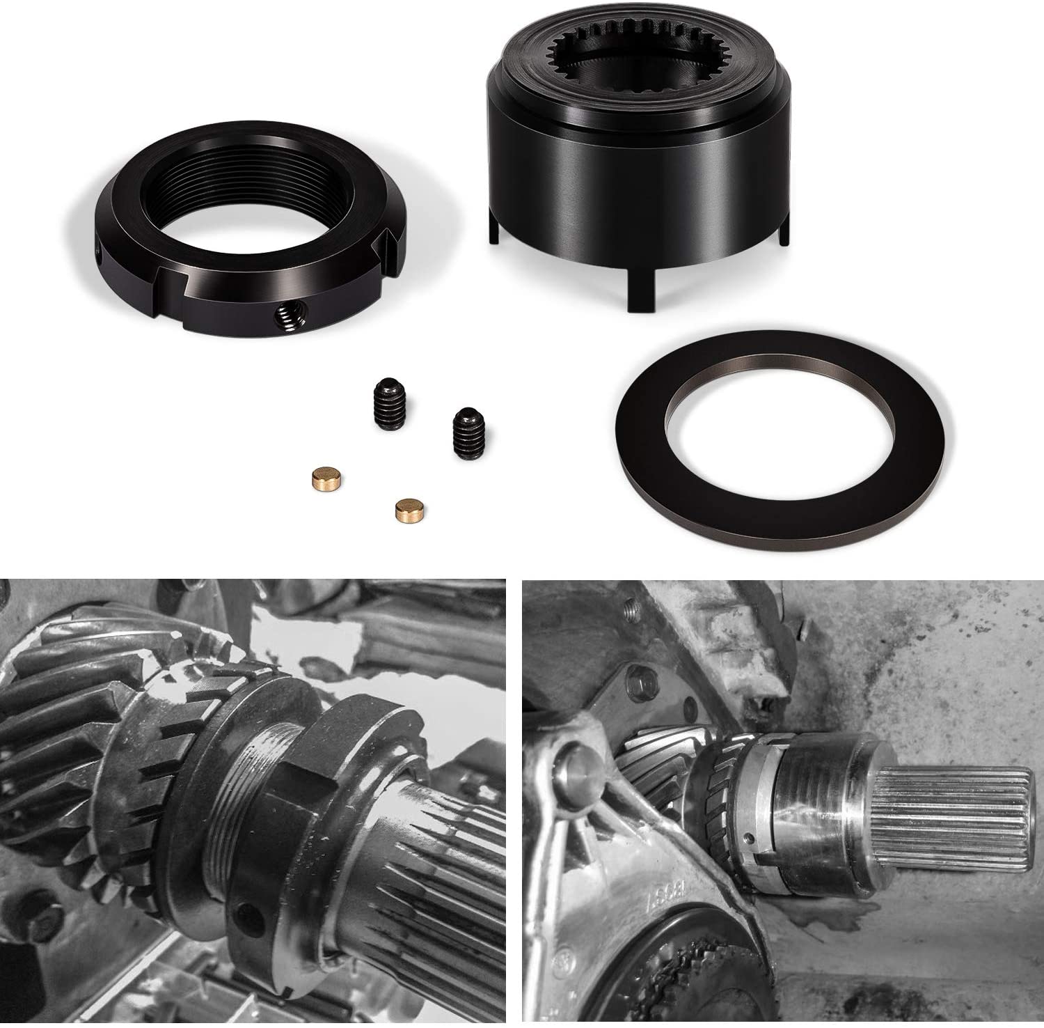 5th Gear Retainer Lock Nut Set for Dodge Ram 2500 & 3500 4x4, 5.9L 6.7L Cummins NV4500 Transmission (Black)