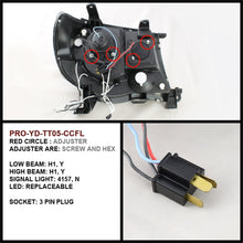 Spyder 5030283 Toyota Tacoma 05-11 Projector Headlights - CCFL Halo - LED (Replaceable LEDs) - Black - High H1 (Included) - Low H1 (Included)