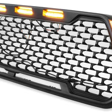 VZ4X4 Front Grill Mesh Grille Fit for 2016 2017 2018 2019 2020 Toyota Tacoma with Amber Lights & DRL - Matte Black (WILL NOT WORK WITH FRONT SENSOR/TSS)