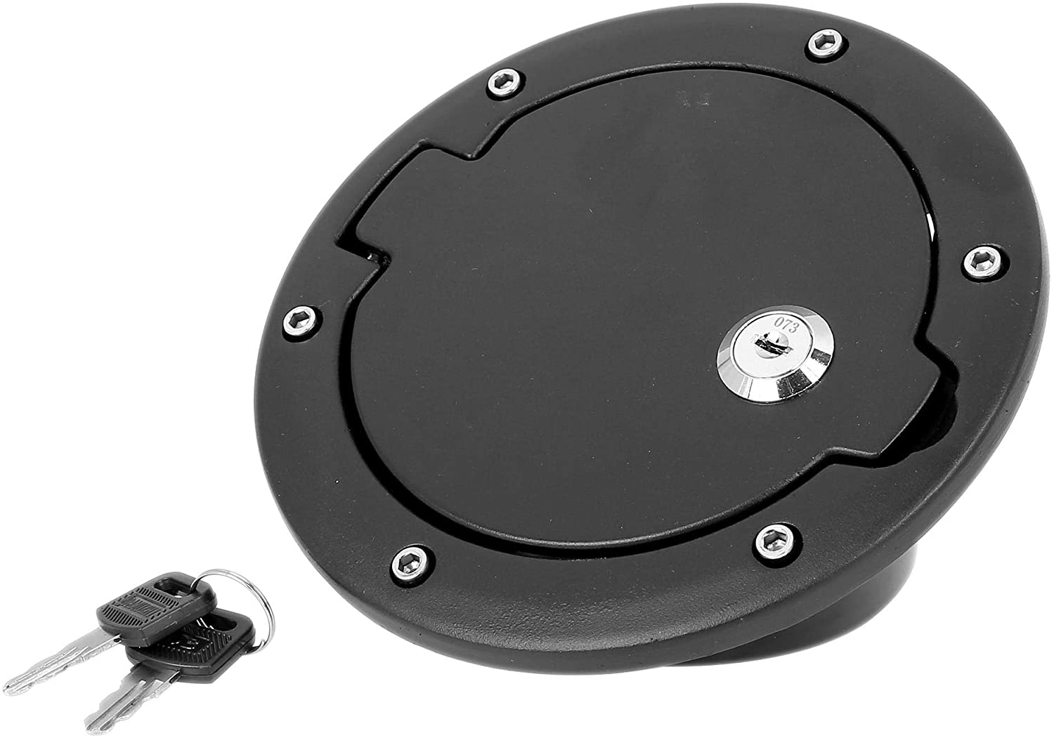X AUTOHAUX Car Gas Cap Fuel Filler Door Cover with Keys for Jeep Wrangler JK Unlimited 2007-2017