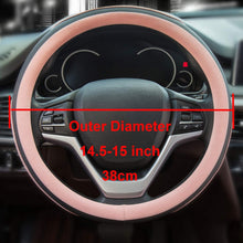 Didida Steering Wheel Covers Soft Matte Microfiber Leather Non-Slip Sweat-Absorbent for Women Men Universal 15 Inch Car Decoration (Pink)