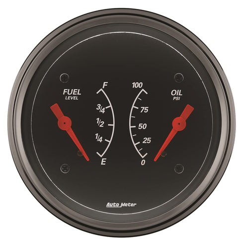 AUTO METER 1434 Designer Black Oil/Fuel Dual Gauge