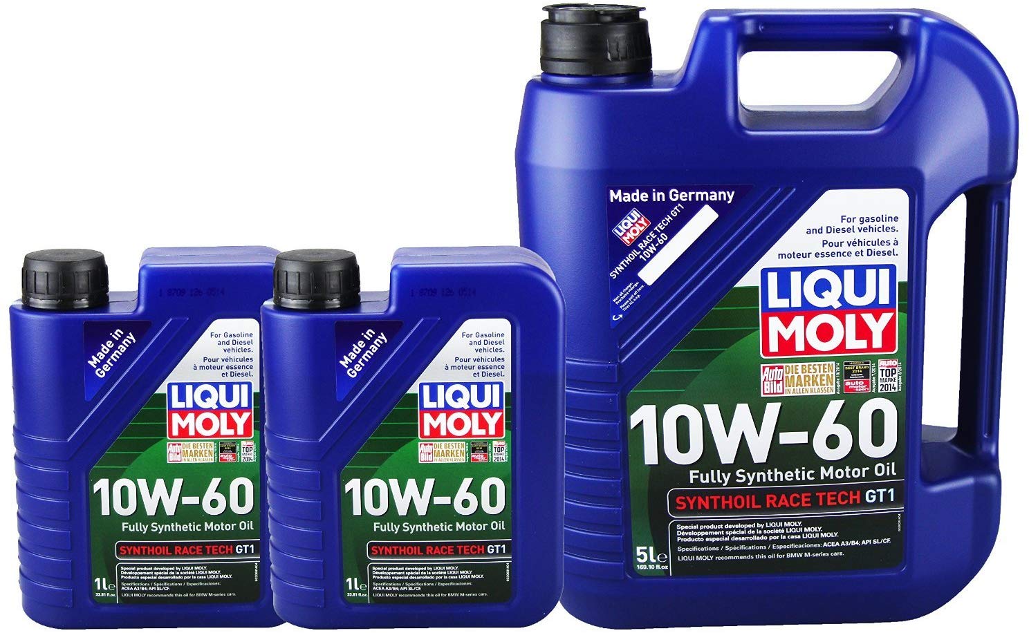 Liqui Moly 2024 2068 Synthoil Race Tech GT1 10W-60 Motor Oil - 7 Liter Value Pack