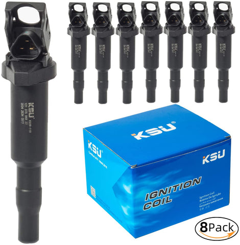 0221504470 Ignition Coil Pack for BMW 325i 325Ci 328i 330Ci 335i 525i 528i 530i 535i 545i 745Li X3 X5 M5 M6 Z4 12137594937 12137562744 12137571643 UF592 (8 Pack)
