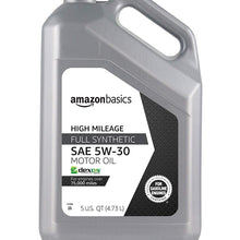 AmazonBasics High Mileage Motor Oil, Full Synthetic, SN Plus, dexos1-Gen2, 5W-30, 5 Quart