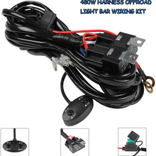 LED Light Bar Wiring Harness 14AWG, YUGUANG 3 Lead Universal Led Wiring Harness with 12V 40A Relay and Two Control Switches for Switching between Different Modes