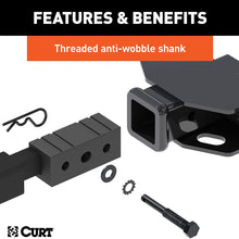 CURT 18029 Trailer Hitch Bike Rack Mount, Fits 1-1/4, 2-Inch Receiver, 2 Bicycles