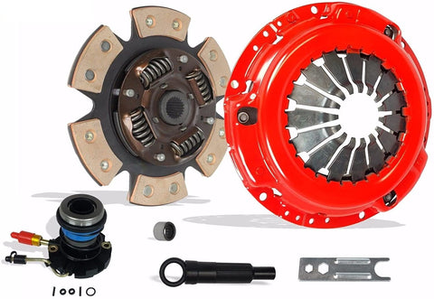 Clutch And Slave Kit Compatible With Ranger Pickup XL XLT SE SX DS STX Troy Splash Base Edge 11/1994-2011 2.5L 2.3L Gas SOHC 3.0L V6 Gas OHV Naturally (6-Puck Clutch Disc Stage 3; 07-116RCBS)