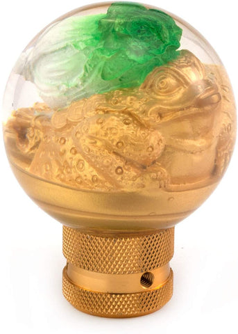 Thruifo Gear Shifter Knob, Lucky Style MT Car Stick Shift Head Fit Most Automatic Manual Vehicles, Gold