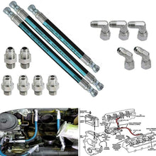 7.3L High Pressure Oil Pump HPOP Hoses Lines Kit & Crossover Engine Oil Pumps For Ford 1999-2003 Powerstroke 2HPOP Oil House,2elbow connection(90 degree) (A)