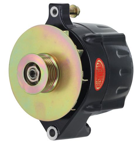 Powermaster 8-57140-347 Black Alternator (Upgrade 150A Smooth Look 6 Groove Pulley, Baffle & Cone 1 Wire)