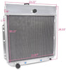 2 Row Core Aluminum Racing Radiator Replacement For Ford 1953-1956 Pickup Trucks F100 F250 F350 L6 V8 Auto Engines