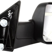 QUALINSIST Tow Mirrors Fit for 2009-2010 Dodge Ram 1500 2011-2016 Ram 1500 2500 3500 Towing Mirrors With Power Adjusted Heated Turn Signal Puddle Light Black Housing 2PCS LH and RH Side