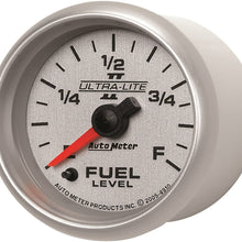 Auto Meter 4910 Ultra-Lite II 2-1/16" 0-280 ohms Full Sweep Electric Fuel Level Programmable Empty - Full Range Gauge