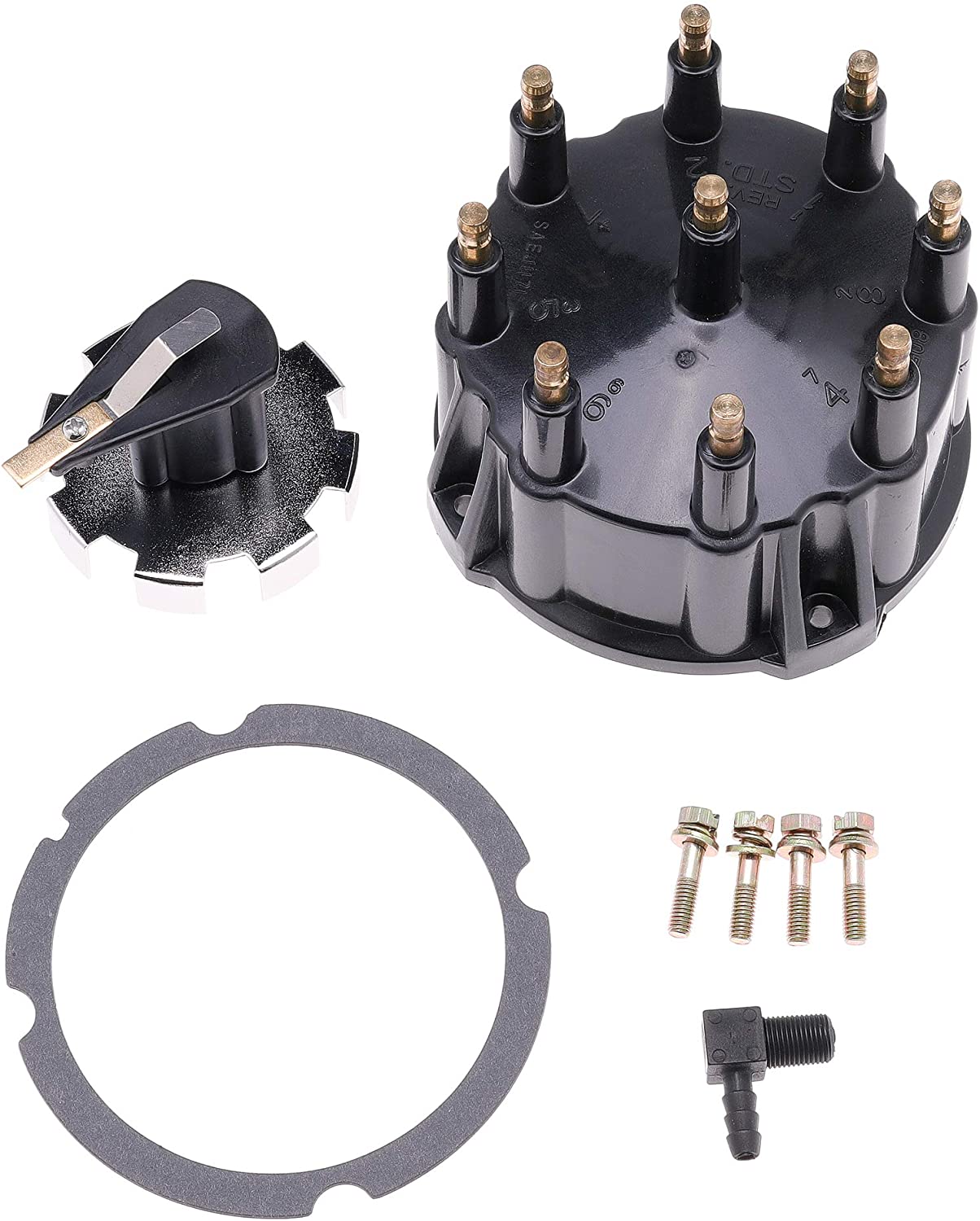 18-5273 805759Q3 Distributor Cap and Ignition Rotor Kit for Mercury Mercruiser 5.0 5.7 7.4 8.2 V8 Engine with Thunderbolt IV and V HEI Ignitions Systems Replace Sierra 18-5395 805759T3 815407A2