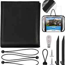 COOLTOP RV Awning Side Shade 9'X7', Black Mesh Screen Sunshade for Camping Trailer Canopy UV Sun Blocker Complete Kits
