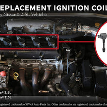 Ignition Coil Pack Set of 4 - Compatible with Nissan Vehicles - 2002, 2003, 2004, 2005, 2006 Altima 2.5L, Sentra 02, 03, 04, 05, 06 - Replaces 224488H300, 224488H315, 22448-8H310, 22448-8H311