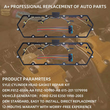 Dasbecan Valve Cover Gasket with Injector Glow Plug Harness Compatible with 1998-2003 Ford E250 E350 F250 Super Duty Truck Engine V8 Diesel Left & Right Replaces# F81Z-6584-AA