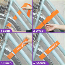 BougeRV 4 PCs 30'' Bike Rack Straps (Orange & Black) + 6 Packs Car Scratch Protector for Trunk Bike Racks (Black)