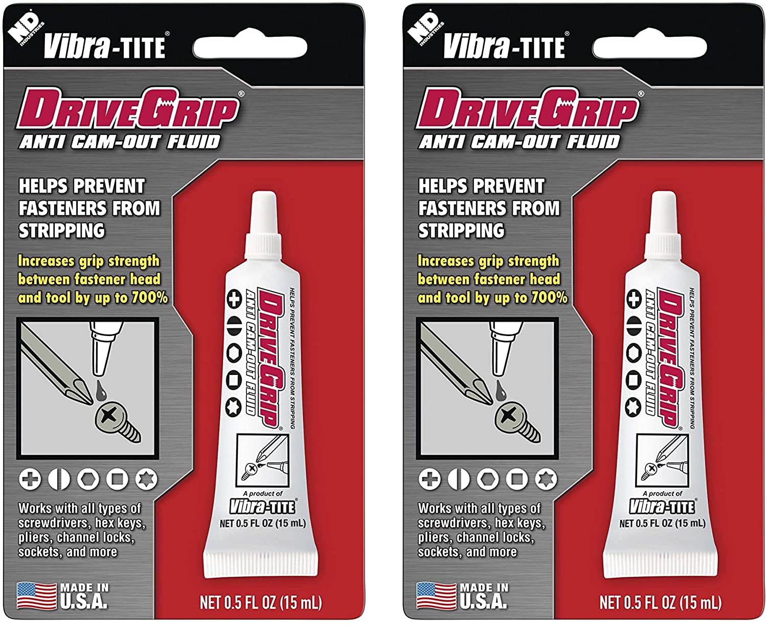 Vibra-TITE 470 DriveGrip Anti-Cam Out Fluid, 15mL Tube (1, Тwo Рack)