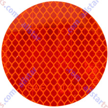 3" Inch Round DOT-SAE Amber/Red High Visibility Reflective Stick-On Prism Reflector | Strong Adhesive/Weatherproof | Trailer Camper RV Flatbed Fender Property Boat Marine (Red, Qty 4)