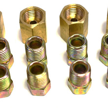 A-Team Performance 12 Piece 3/8 Inch-24 Threads Brake Line Fittings Assortment for 3/16 Inch Tube (4 Unions, 8 Nuts)