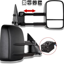 OCPTY Pair Set Power Adjusted Heated View Towing Mirrors for 1999 2000 2001 2002 for Chevy for GMC Silverado Sierra for Chevy for GMC Suburban Tahoe Yukon XL Yukon Black Tow Mirror