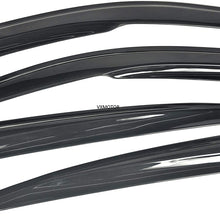 VXMOTOR for 2013-2017 Honda Accord 4DR Sedan - Smoke Tinted Side Window Visors Deflectors